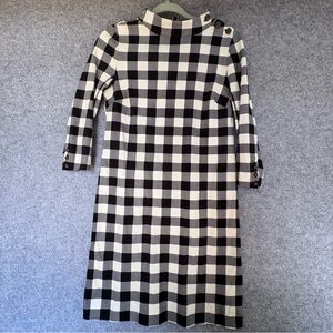 Talbots Mockneck cotton shift dress buffalo check print small petite
